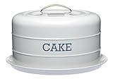 Living Nostalgia KitchenCraft Airtight Cake Storage Tin/Cake Dome, 28.5 x 18 cm - French Grey