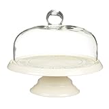 Kitchen Craft Classic Collection 29 cm Ceramic Cake Stand with Glass Dome