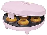 Bestron Donut Maker Sweet Dreams - Molde antiadherente (700 W), diseño retro, color rosa