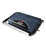 Taurus 968419000 Grill & Toast - Sandwichera con placas grill antiadherentes, 700 W, tapa basculante, gancho fijo de cierre, bandeja recoge grasas, Color Azul y Negro