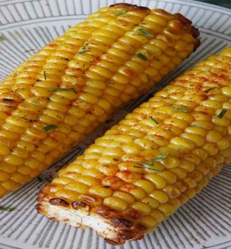 Mazorca de maíz en freidora de aire